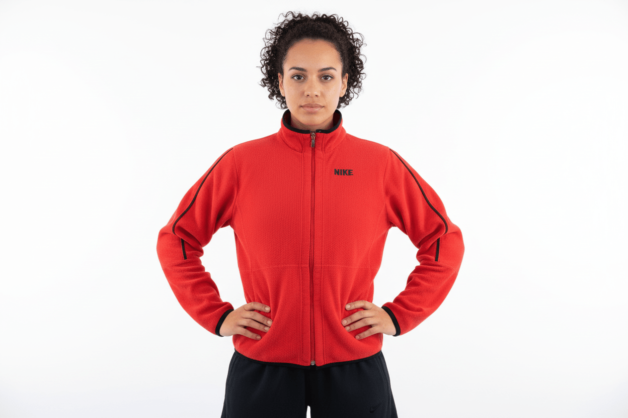 Women's Nike Red Full Zip Fleece Jacket - Jacket - Thrifted Threads