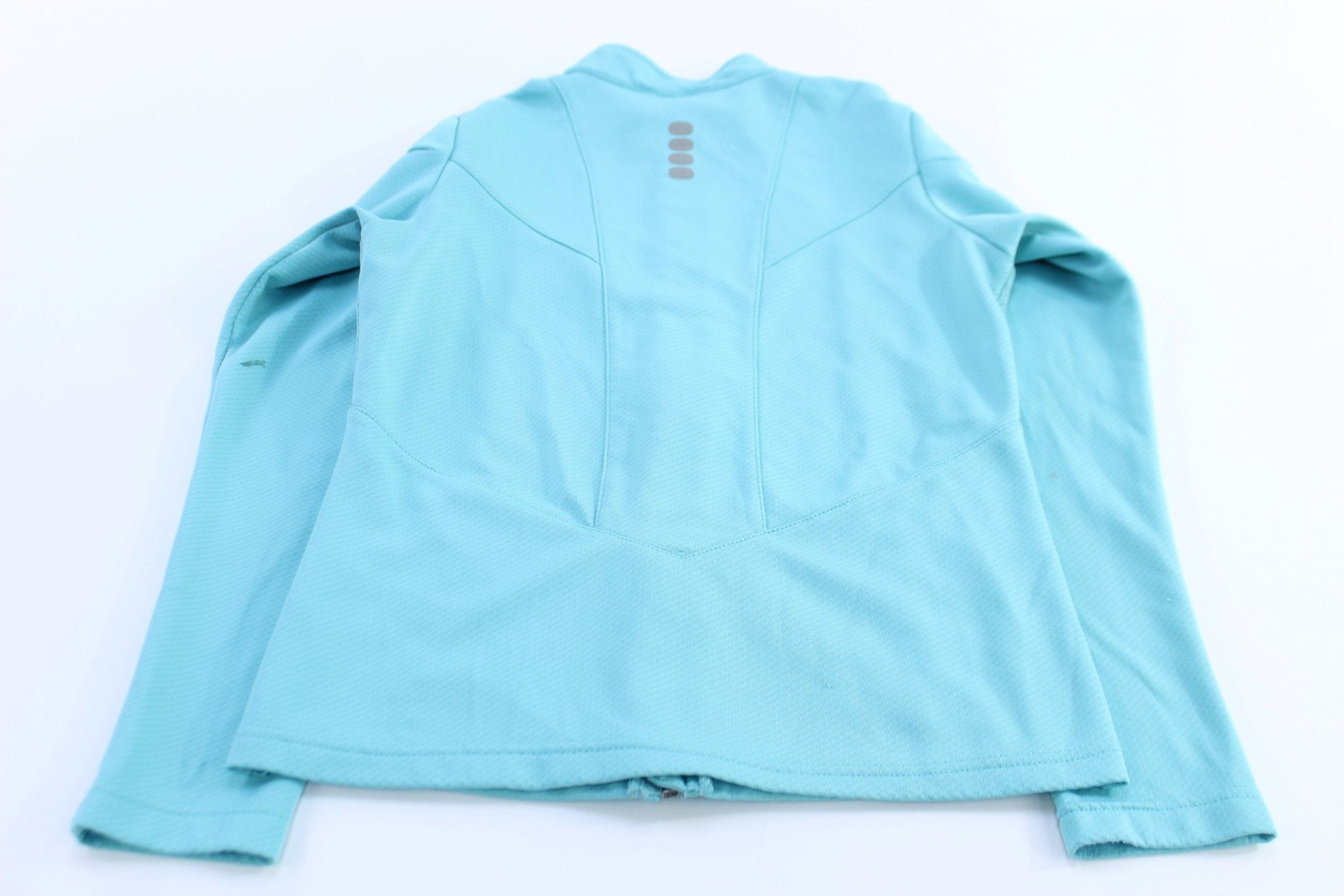 Women's Nike Running Embroidered Logo Blue Zip Up Jacket - ThriftedThreads.com