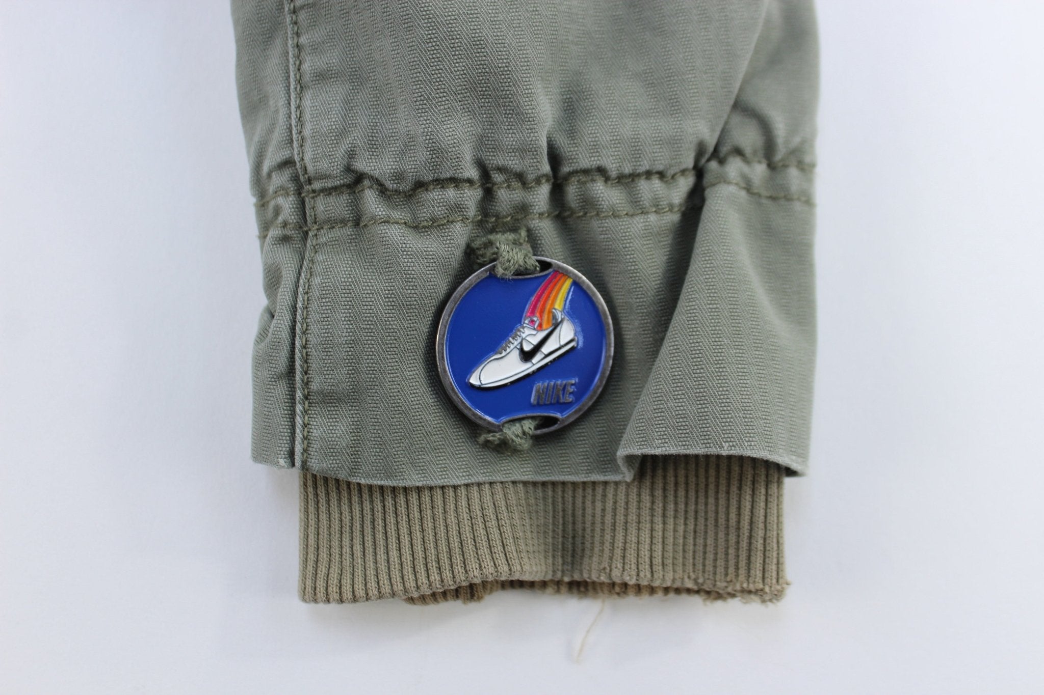 Women's Nike Sportswear Green Canvas Utility Blazer Jacket - ThriftedThreads.com