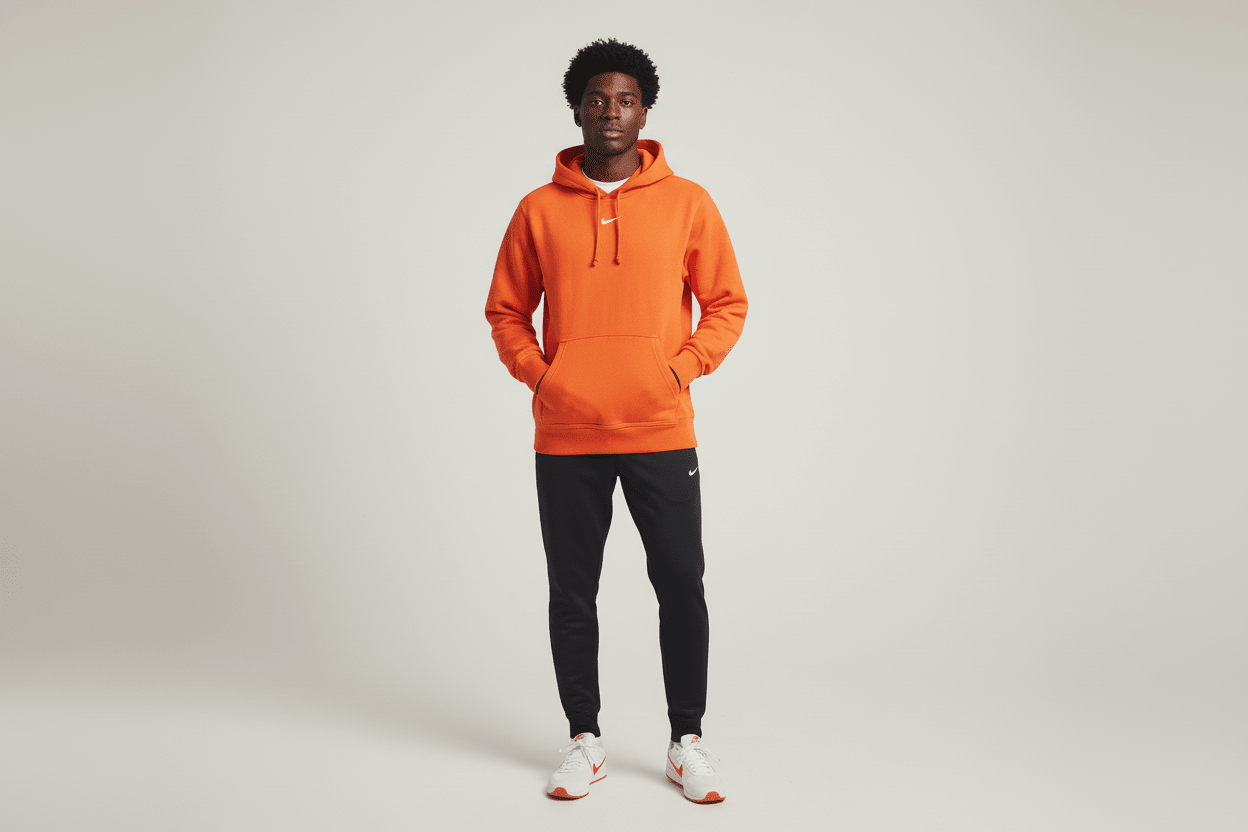 Women's Nike Team Center Swoosh Orange Pullover Hoodie - Sweatshirt - Thrifted Threads