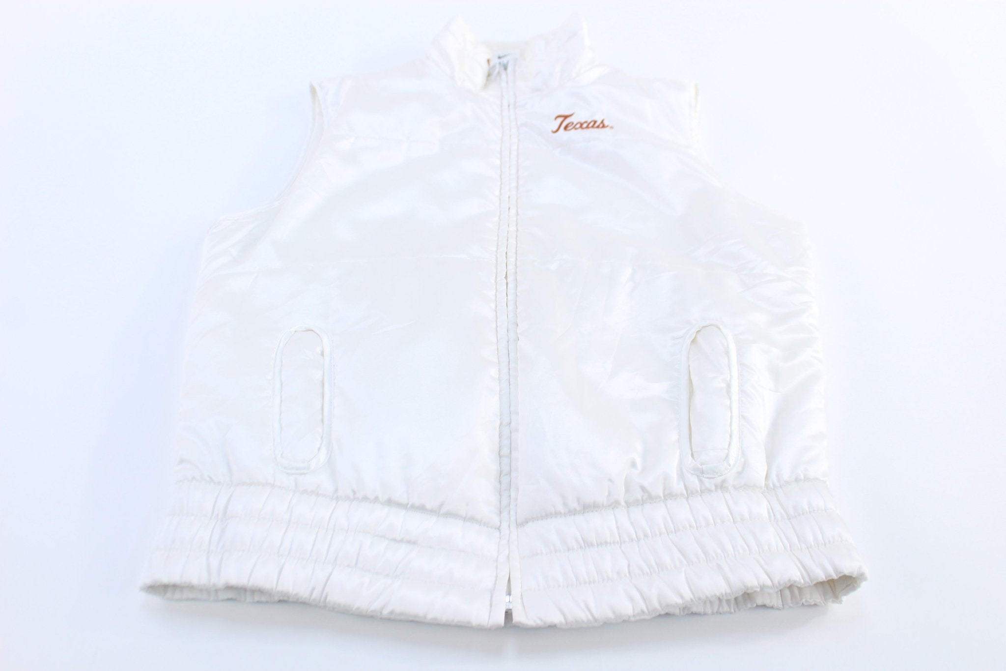 Women's Nike University of Texas White Puffer Vest - ThriftedThreads.com