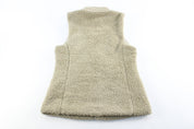 Women's Patagonia Logo Patch Beige Zip Up Vest - ThriftedThreads.com