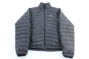 Women's Patagonia Logo Patch Black Puffer Jacket - ThriftedThreads.com