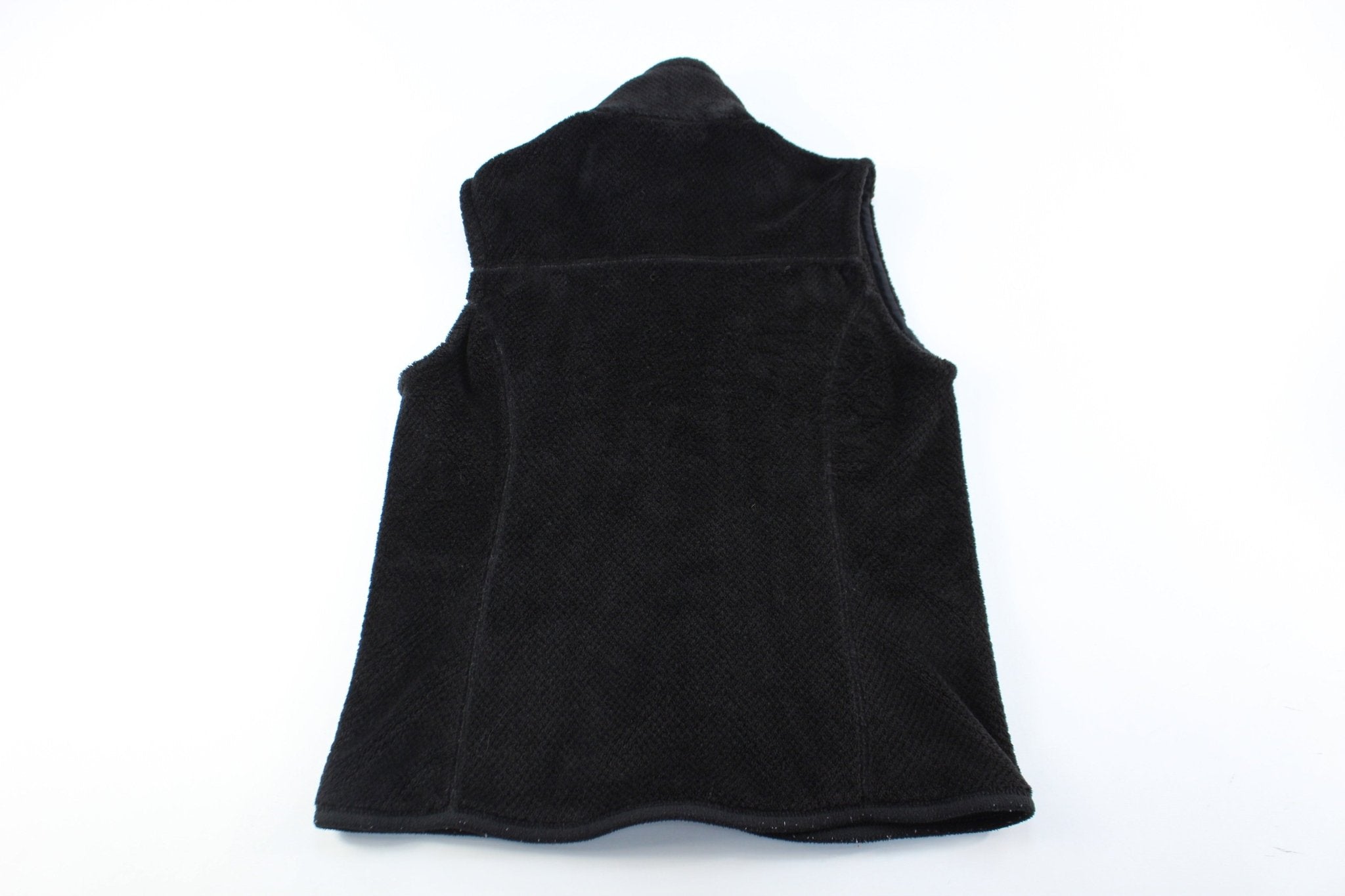 Women's Patagonia Logo Patch Black Zip Up Vest - ThriftedThreads.com