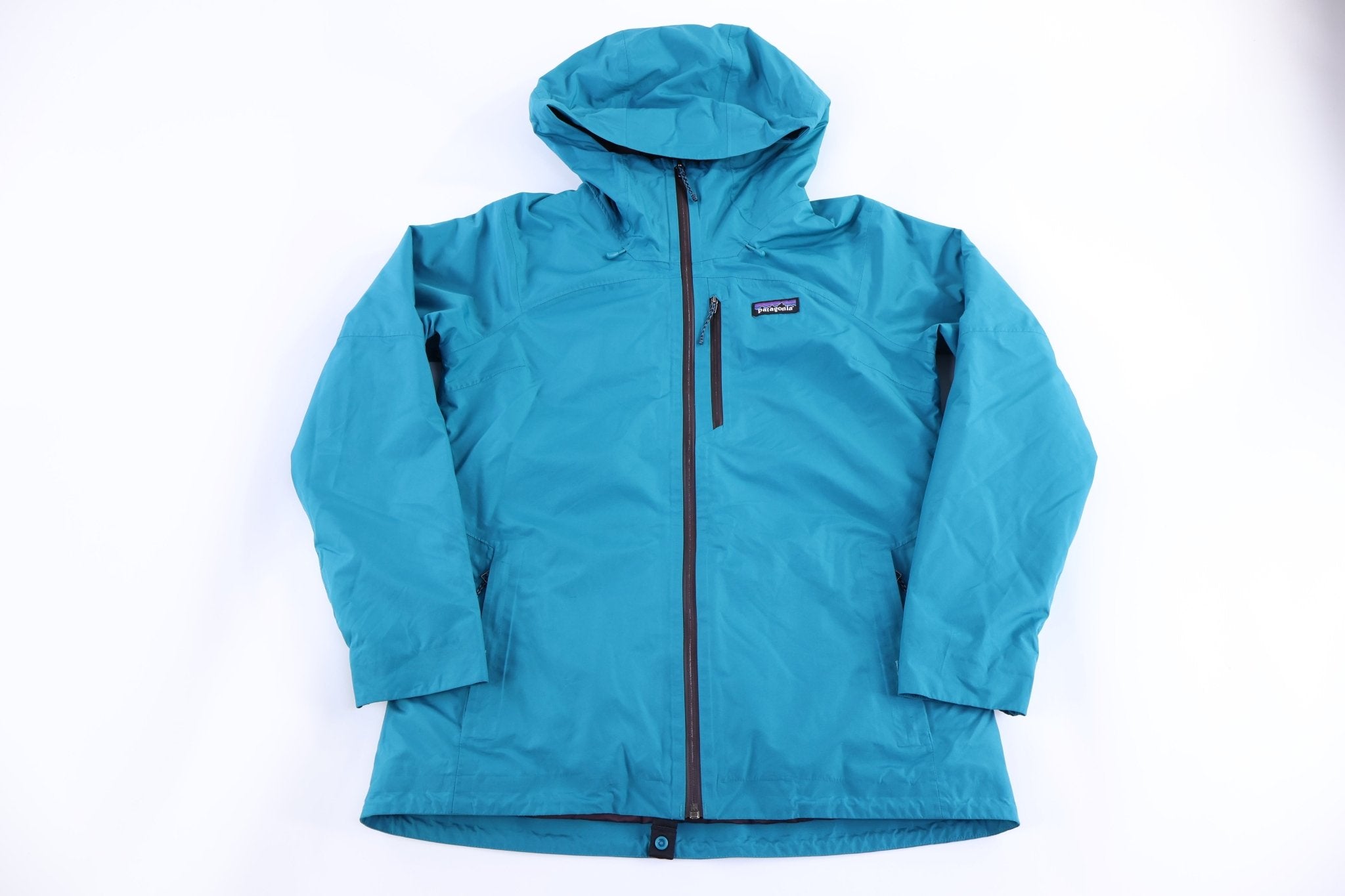 Women's Patagonia Logo Patch Blue Full Zip Jacket - Jacket - Thrifted Threads
