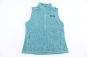 Women's Patagonia Logo Patch Blue Full Zip Vest - Vest - Thrifted Threads