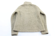 Women's Patagonia Logo Patch Cream Sherpa Pullover - ThriftedThreads.com