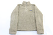 Women's Patagonia Logo Patch Cream Sherpa Pullover - ThriftedThreads.com