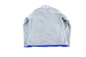 Women's Patagonia Logo Patch Grey & Blue Pullover Jacket - ThriftedThreads.com