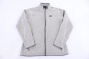Women's Patagonia Logo Patch Grey Full Zip Sweater - Jacket - Thrifted Threads