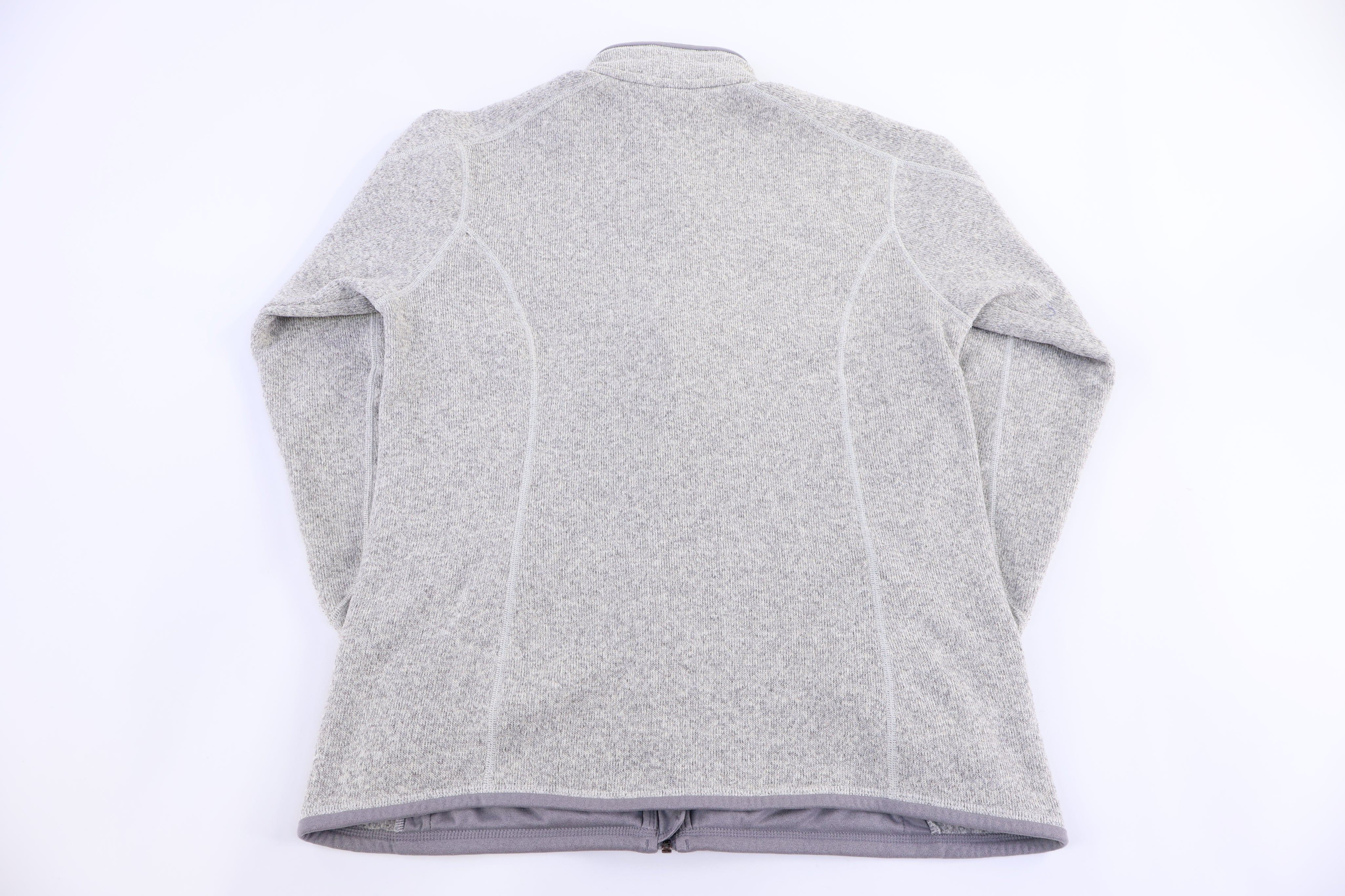 Women's Patagonia Logo Patch Grey Full Zip Sweater - Jacket - Thrifted Threads