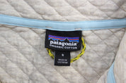 Women's Patagonia Logo Patch Grey & Green Snap - T Pullover - ThriftedThreads.com