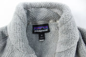 Women's Patagonia Logo Patch Grey Pullover Jacket - ThriftedThreads.com