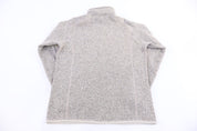 Women's Patagonia Logo Patch Grey Quarter Zip Fleece Pullover - Sweater - Thrifted Threads