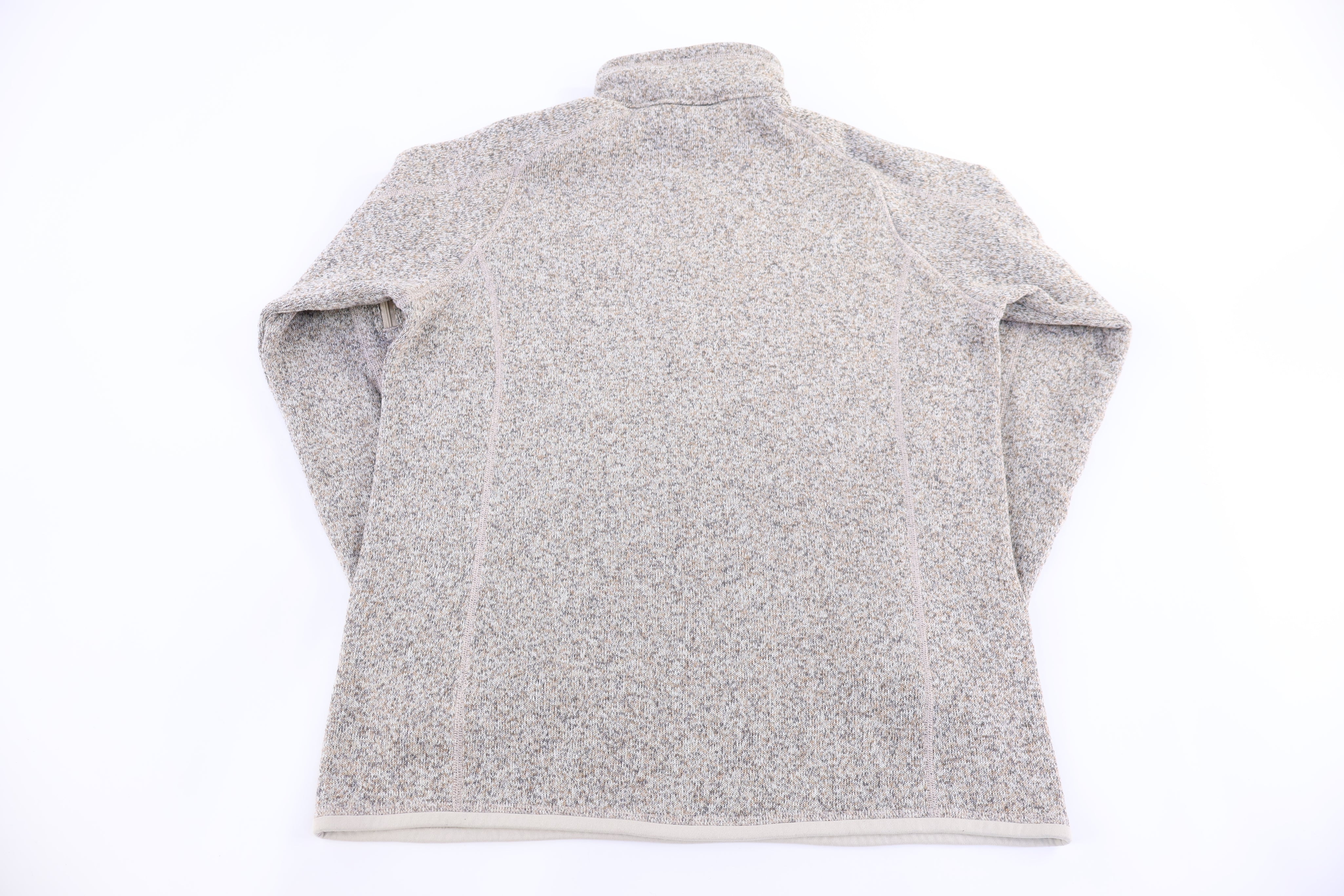 Women's Patagonia Logo Patch Grey Quarter Zip Fleece Pullover - Sweater - Thrifted Threads