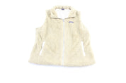 Women's Patagonia Logo Patch Los Gatos Beige Zip Up Vest - ThriftedThreads.com