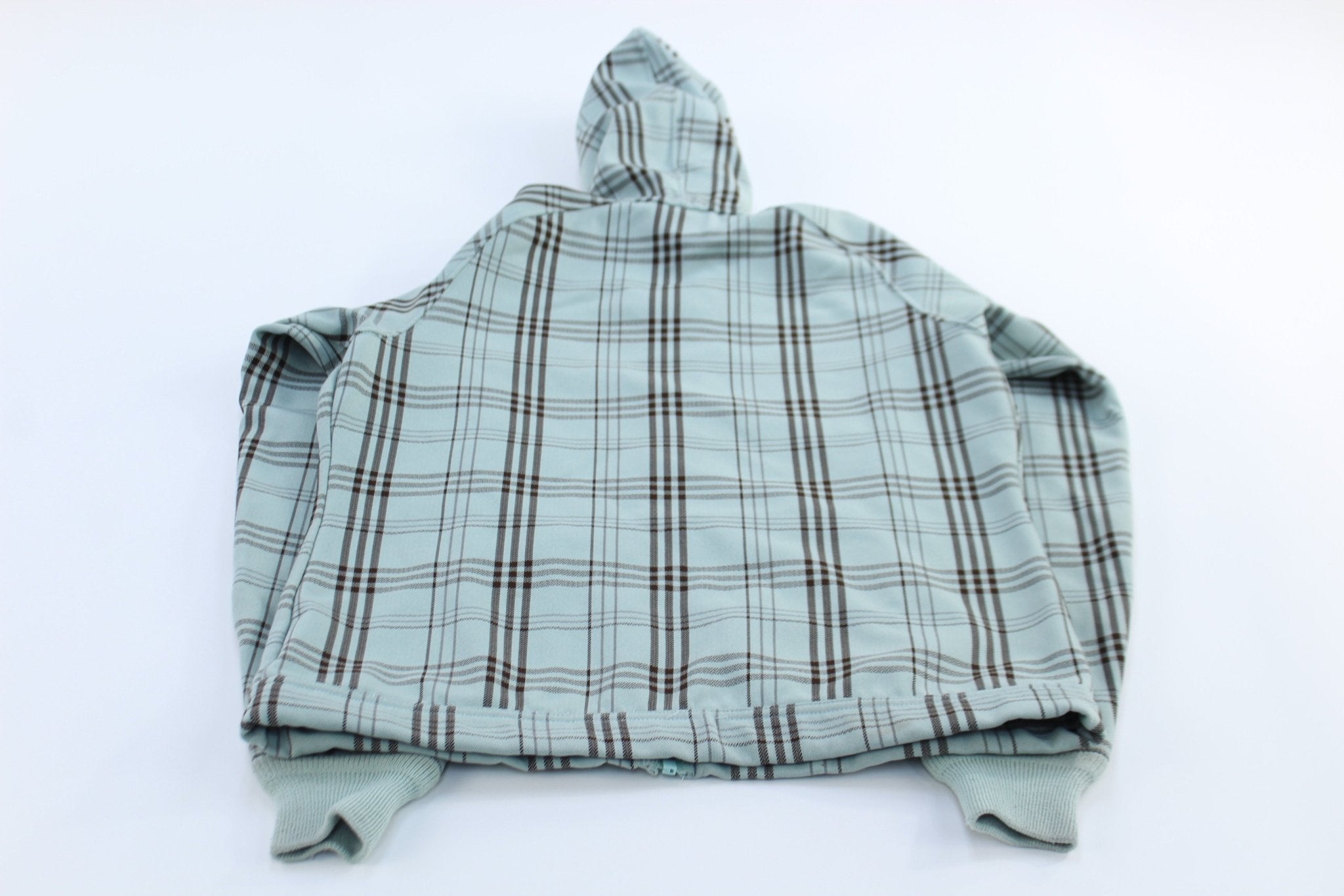 Women's Patagonia Logo Patch Plaid Slopestyle Hoody - ThriftedThreads.com