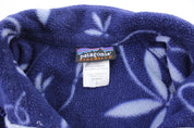 Women's Patagonia Logo Patch Purple Floral Pullover Jacket - ThriftedThreads.com
