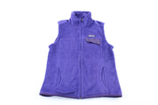Women's Patagonia Logo Patch Purple Zip Up Vest - ThriftedThreads.com
