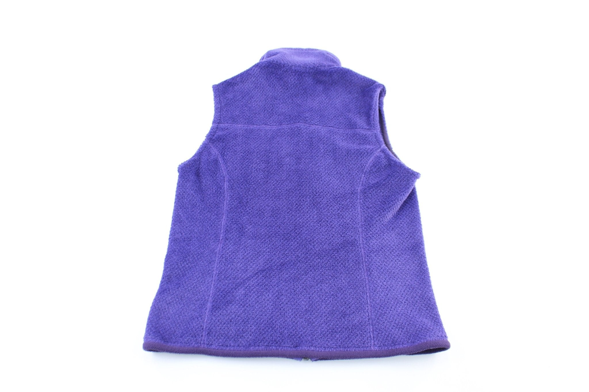 Women's Patagonia Logo Patch Purple Zip Up Vest - ThriftedThreads.com