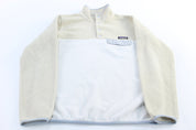 Women's Patagonia Logo Patch White & Beige Snap - T Fleece Pullover - ThriftedThreads.com