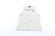 Women's Patagonia Logo Patch White Zip Up Vest - ThriftedThreads.com