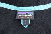 Women's Patagonia Synchilla Blue & Black Full Zip Jacket - ThriftedThreads.com