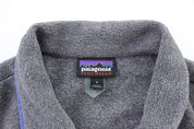 Women's Patagonia Synchilla Grey & Blue Zip Up Jacket - ThriftedThreads.com