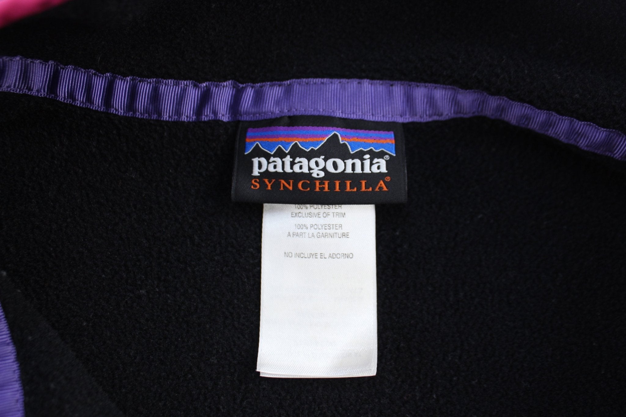 Women's Patagonia Synchilla Pink & Black Snap - T Fleece Pullover - ThriftedThreads.com