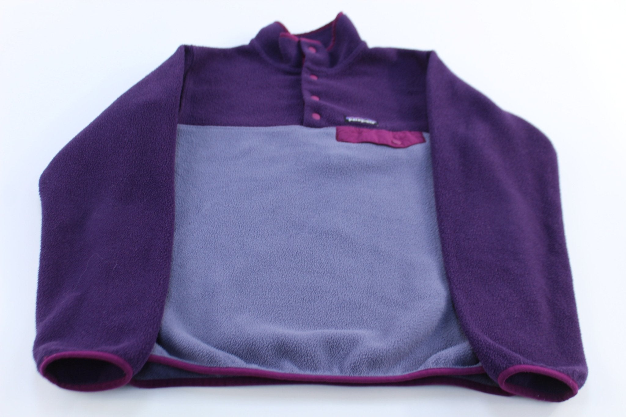 Women's Patagonia Synchilla Purple Snap - T Fleece Pullover - ThriftedThreads.com