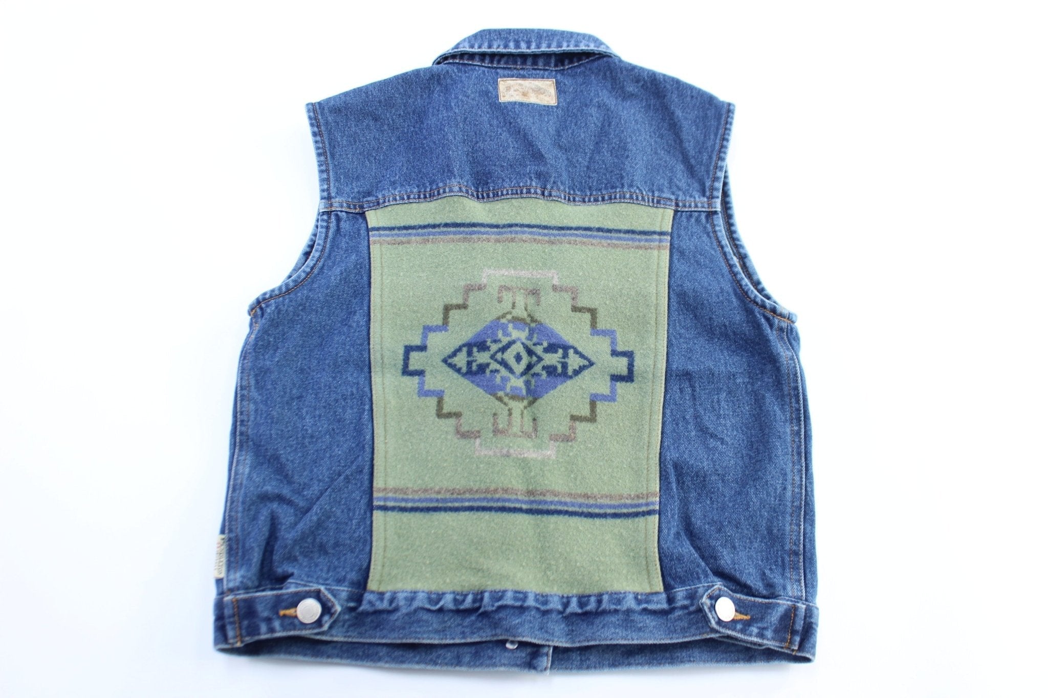 Women's Pendleton Originals Denim Patterned Vest - Jacket - Thrifted Threads