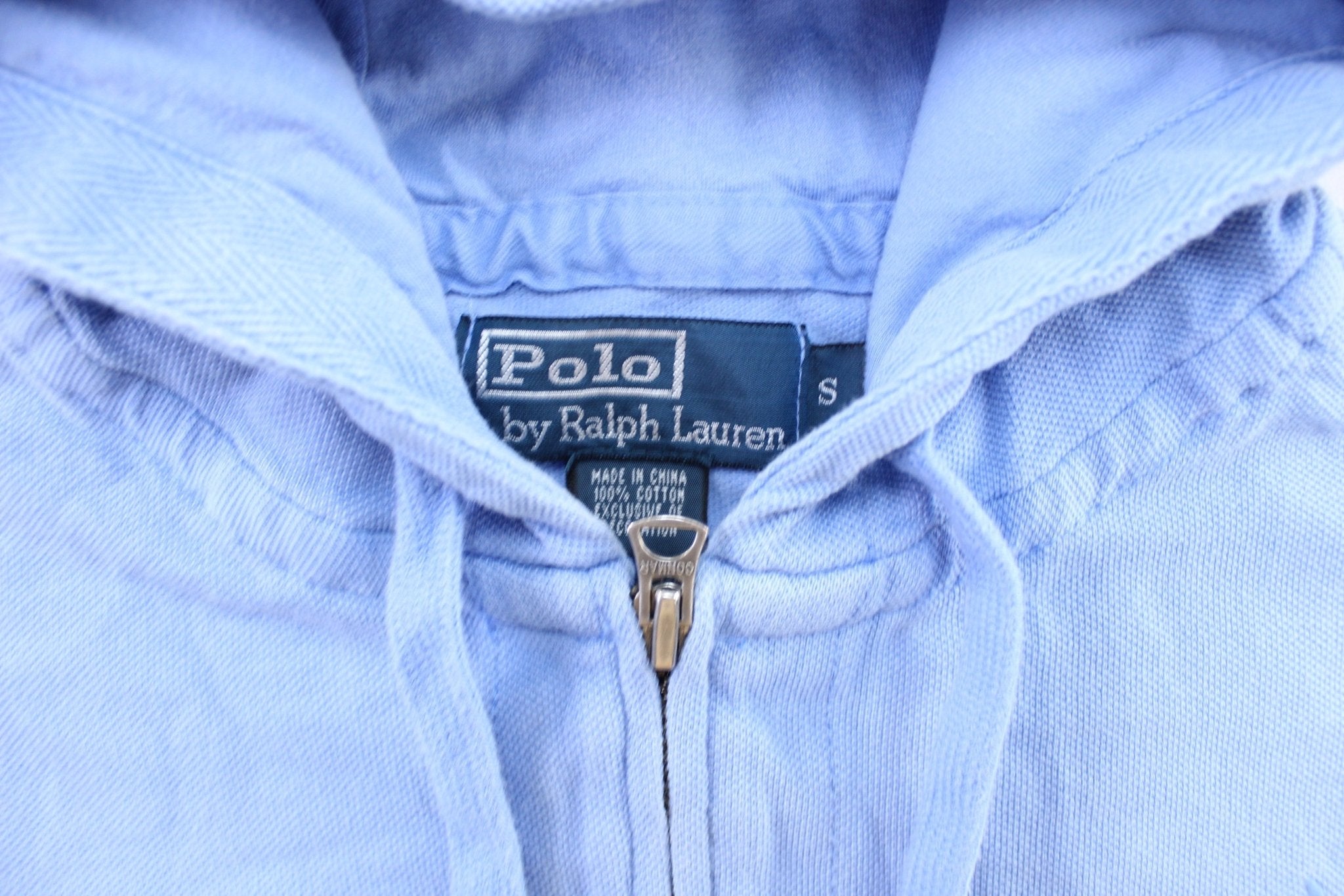 Women's Polo by Ralph Lauren Embroidered Logo Light Blue Zip Up Hoodie - ThriftedThreads.com