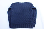 Women's Polo Ralph Lauren Blue Cable Knit Sweater - ThriftedThreads.com