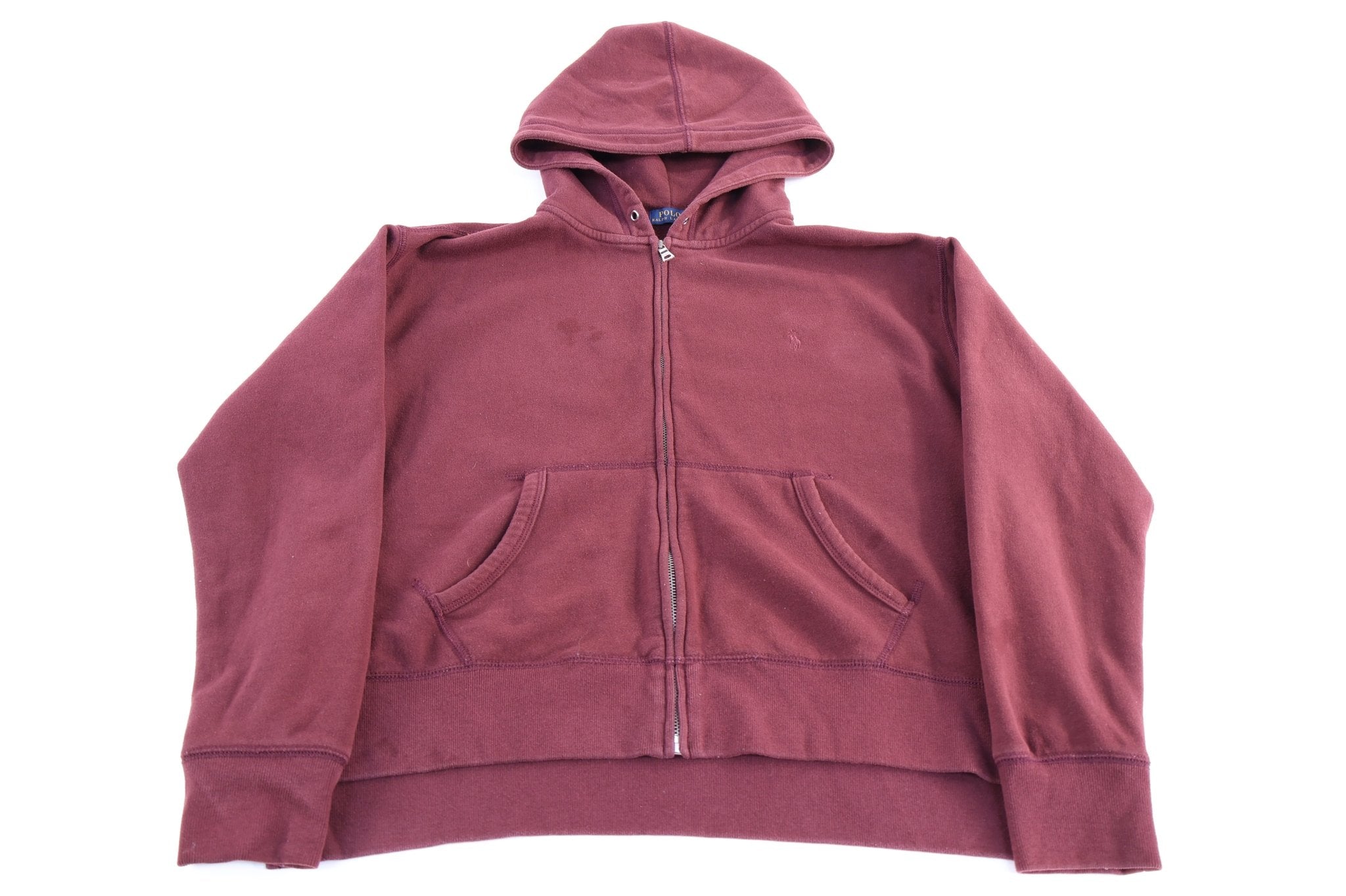 Women's Polo Ralph Lauren Maroon Full Zip Hoodie - Jacket - Thrifted Threads