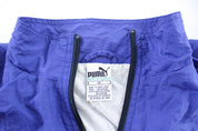 Women's Puma Embroidered Logo Purple, Neon, & Blue Zip Up Jacket - ThriftedThreads.com