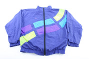 Women's Puma Embroidered Logo Purple, Neon, & Blue Zip Up Jacket - ThriftedThreads.com