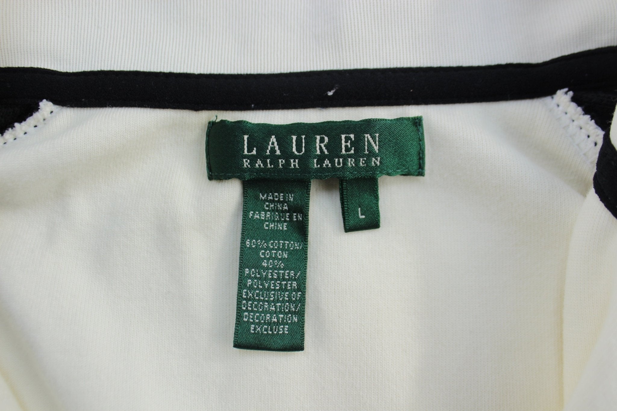 Women's Ralph Lauren Active Embroidered Black & White Zip Up Jacket - Jackets - Thrifted Threads