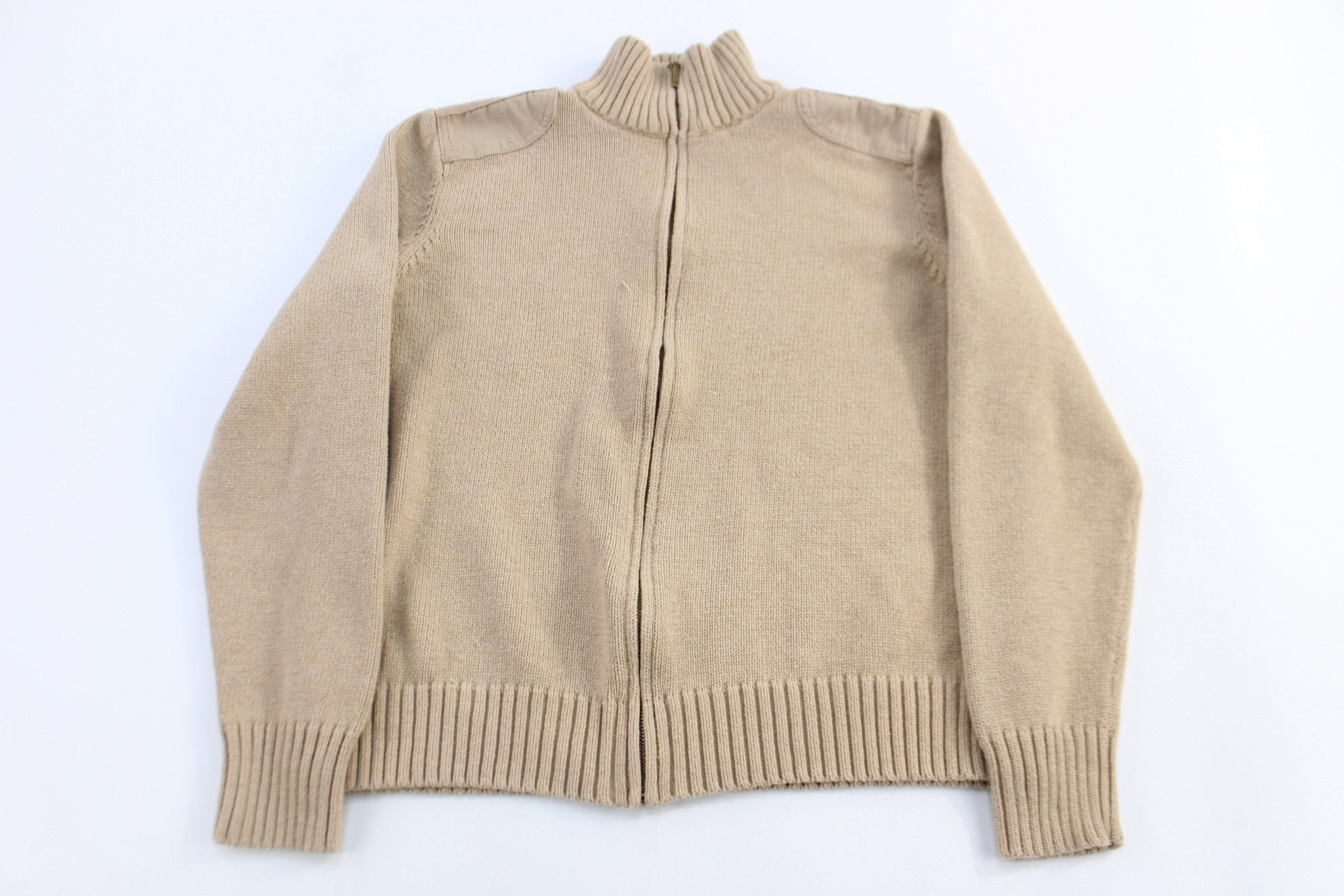 Women's Ralph Lauren Beige Full Zip Sweater - Sweater - Thrifted Threads