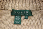Women's Ralph Lauren Beige Full Zip Sweater - Sweater - Thrifted Threads