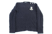 Women's Ralph Lauren Black Cable Knit Sweater - ThriftedThreads.com