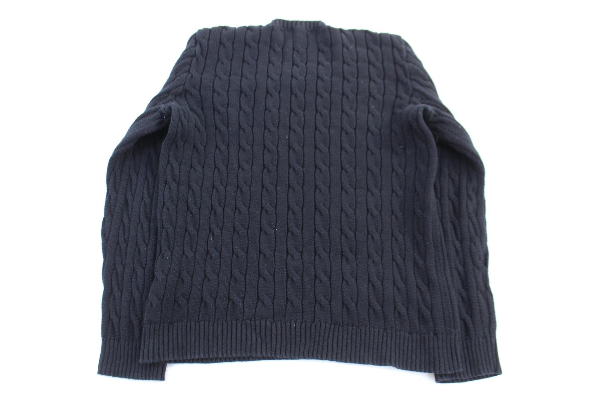 Women's Ralph Lauren Black Cable Knit Sweater - Sweater - Thrifted Threads