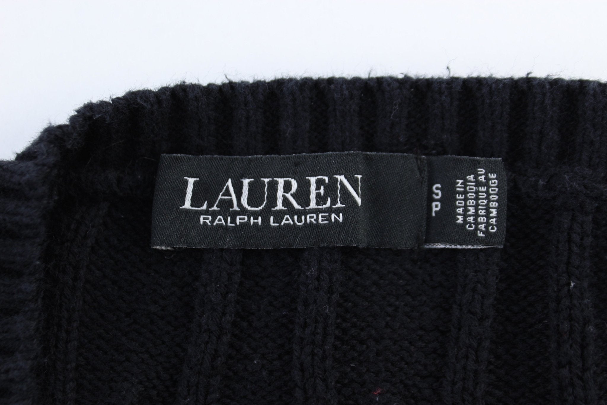 Women's Ralph Lauren Black Cable Knit Sweater - Sweater - Thrifted Threads