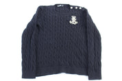 Women's Ralph Lauren Black Cable Knit Sweater - Sweater - Thrifted Threads