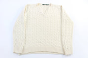 Women's Ralph Lauren Cream Cable Knit Sweater - ThriftedThreads.com