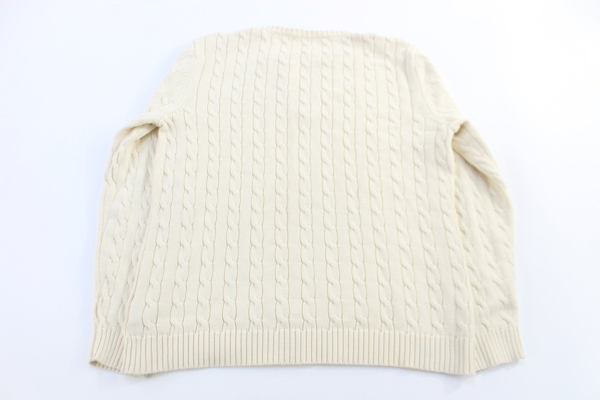 Women's Ralph Lauren Cream Cable Knit Sweater - Sweater - Thrifted Threads