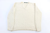 Women's Ralph Lauren Cream Cable Knit Sweater - Sweater - Thrifted Threads