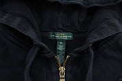 Women's Ralph Lauren Embroidered Logo Black Zip Up Hoodie - Jacket - Thrifted Threads