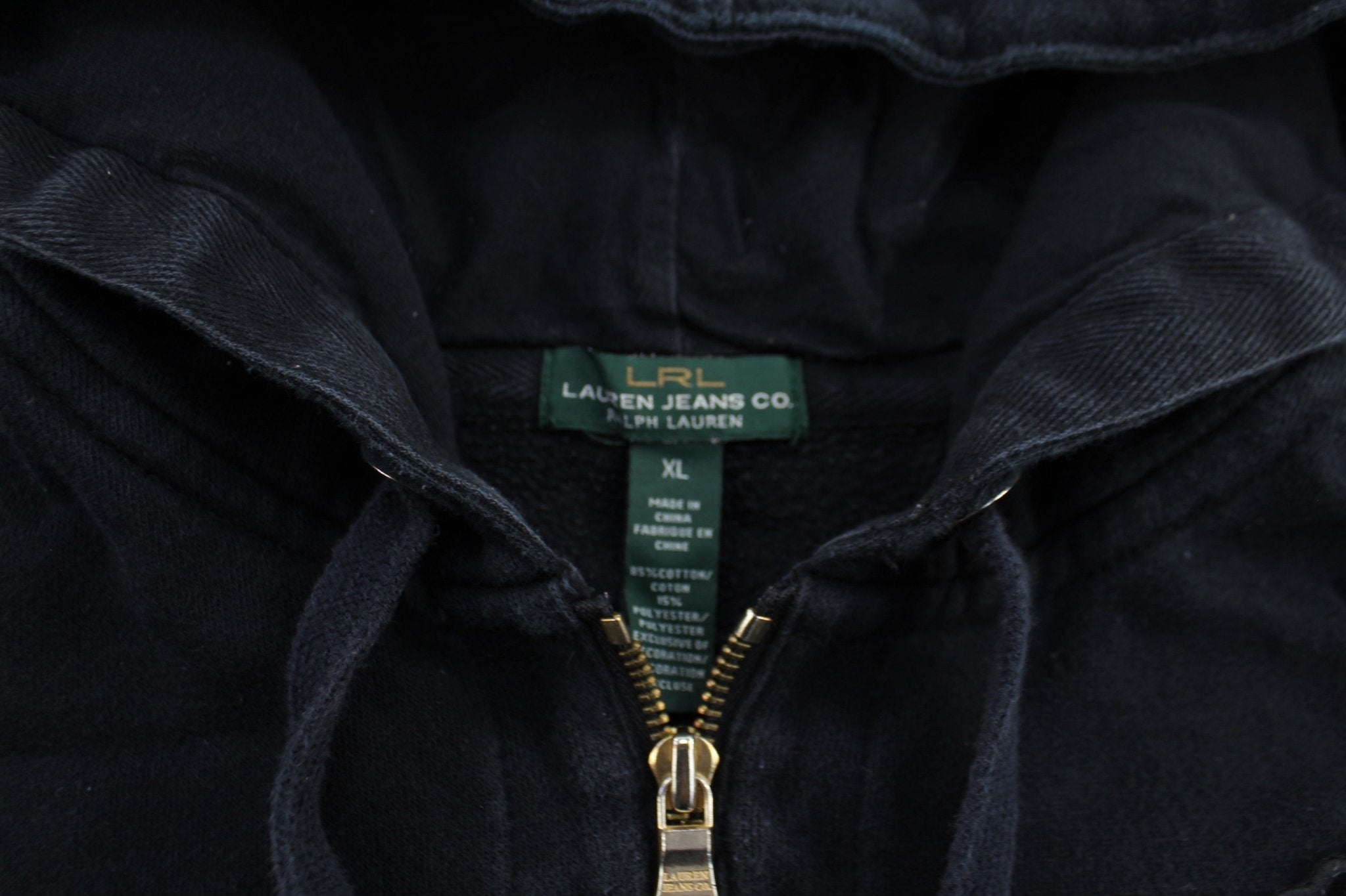 Women's Ralph Lauren Embroidered Logo Black Zip Up Hoodie - Jacket - Thrifted Threads