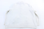 Women's Ralph Lauren Embroidered Logo White Full Zip Sweater - Sweater - Thrifted Threads