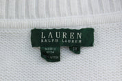 Women's Ralph Lauren Embroidered Logo White Full Zip Sweater - Sweater - Thrifted Threads